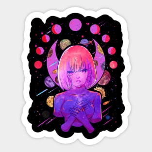 Galactic Celestial Princess Manga Anime Girl Goth Sticker